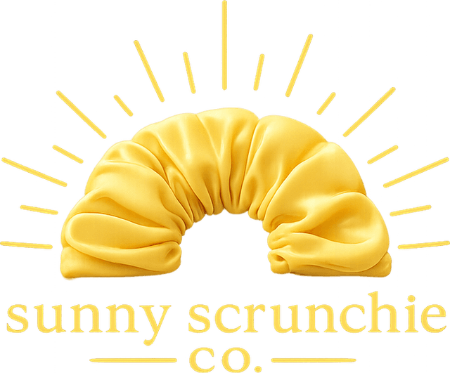 Sunny Scrunchie Co — a yellow scrunchie rising like the sun